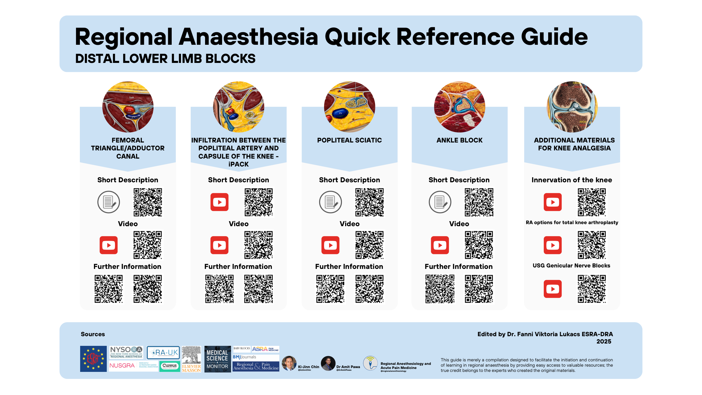 Distal Lower Limb Blocks quick reference guide